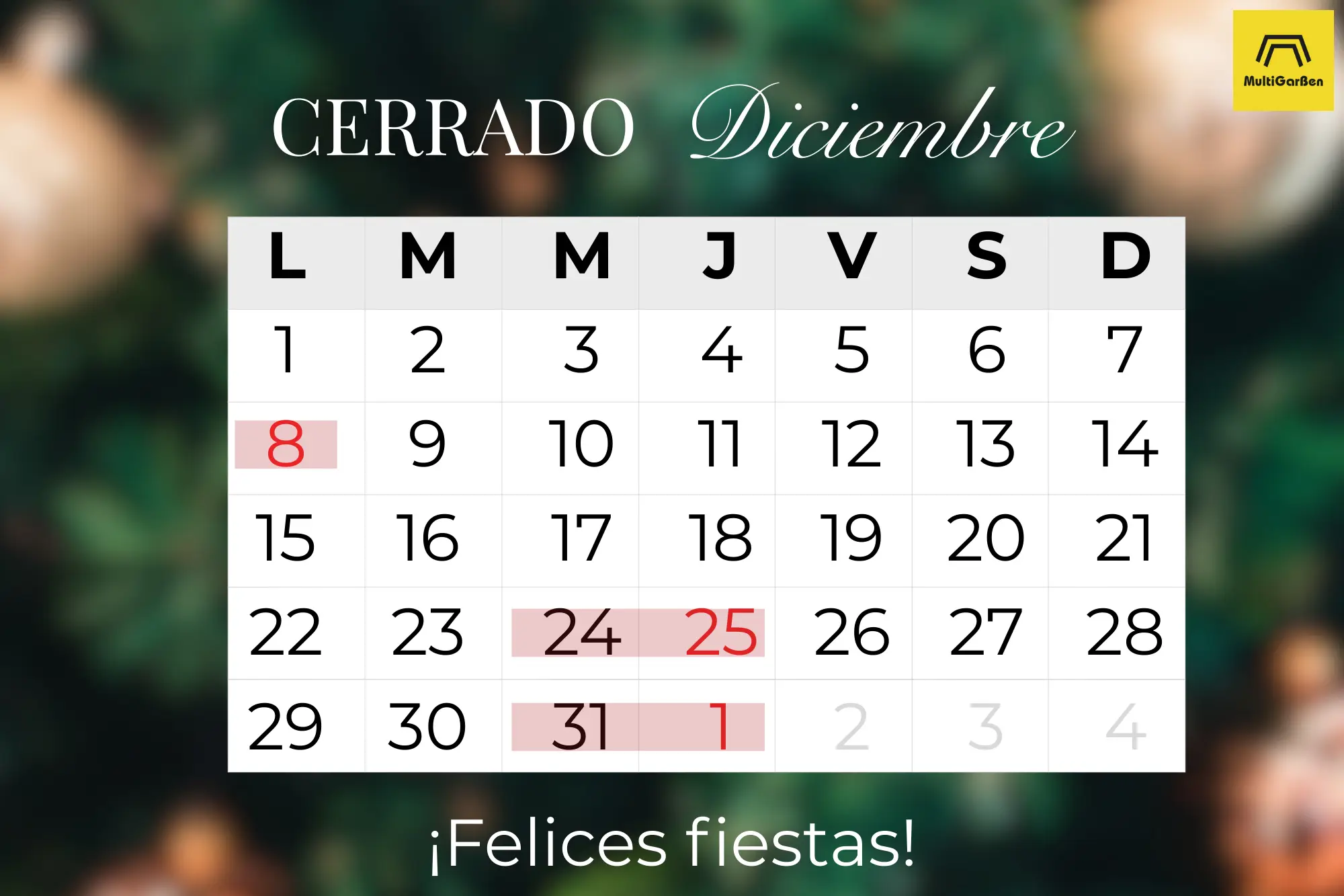 Horario festivo