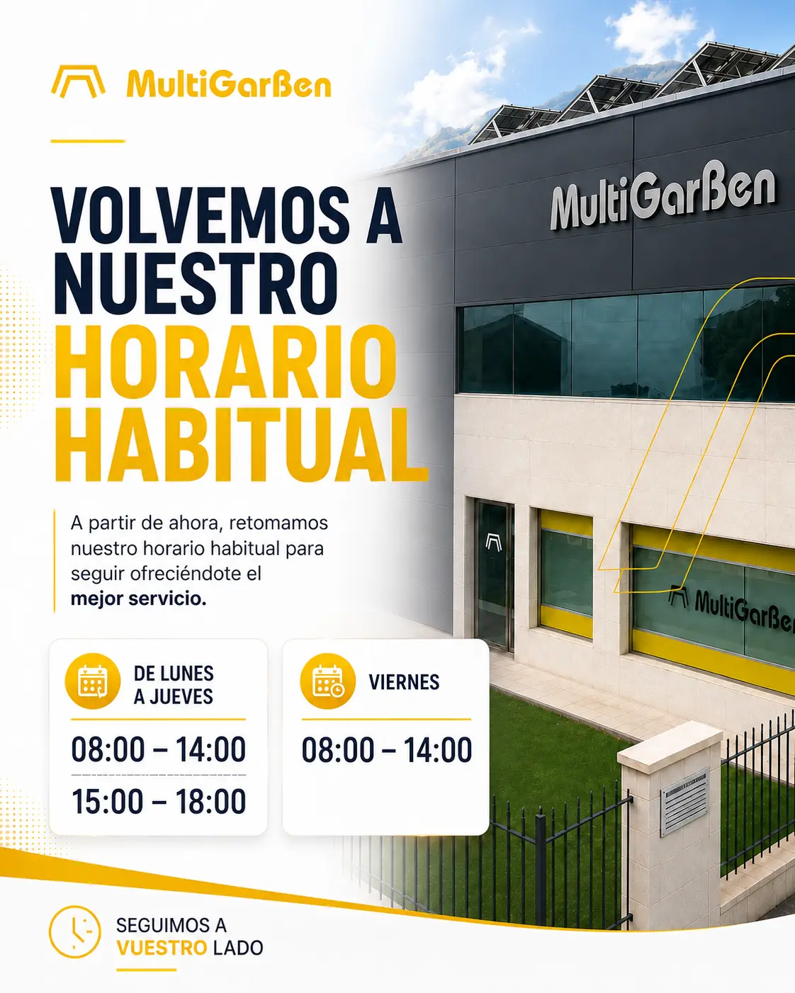 Hoy volvemos a nuestro horario habitual